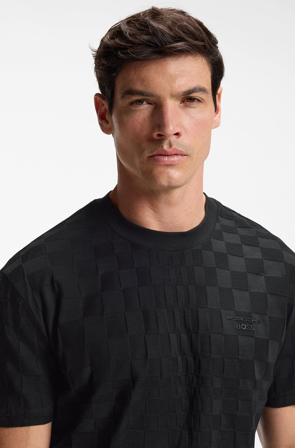 חולצת טישירט קצרה הוגו בוס Cotton Jacquard גברים
