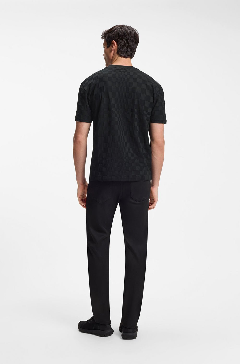 חולצת טישירט קצרה הוגו בוס Cotton Jacquard גברים
