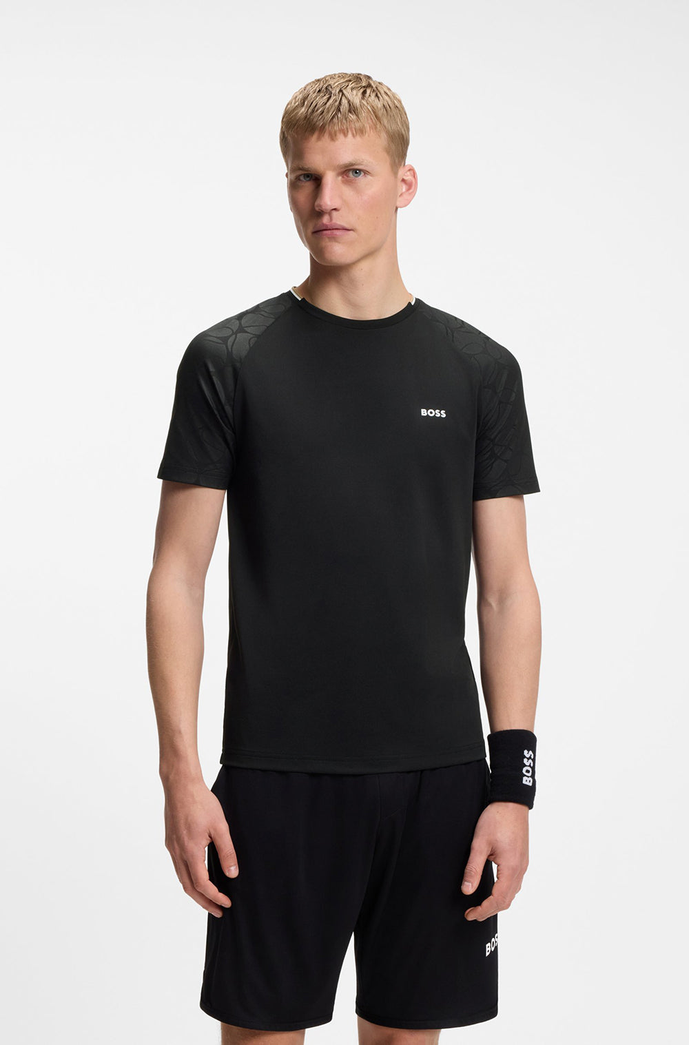 חולצת טישירט קצרה הוגו בוס Tennis-Ball Embossing גברים