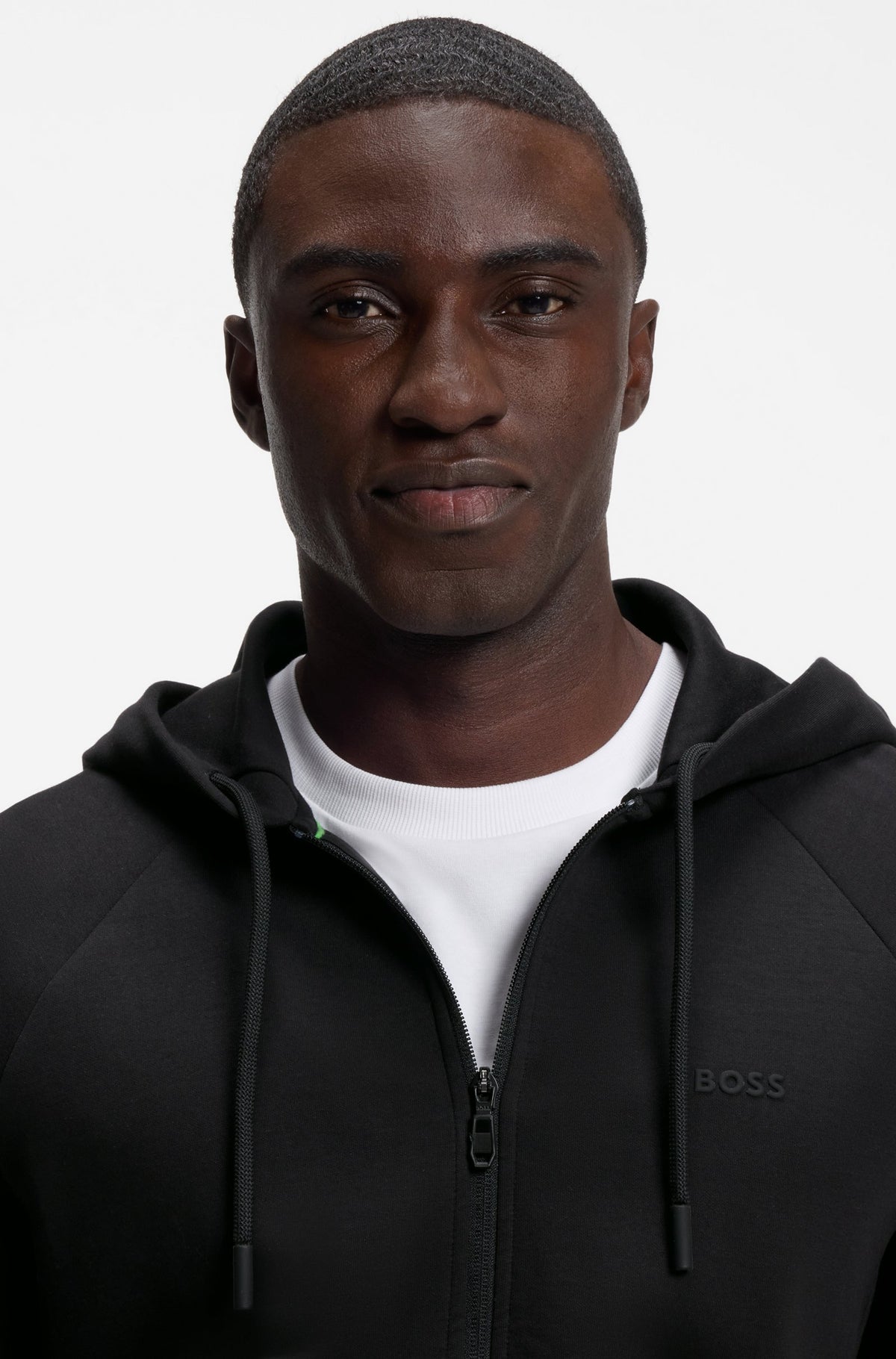 ג'קט הוגו בוס Stretch-Cotton Zip-Up גברים - hbs-50565305-001-XS