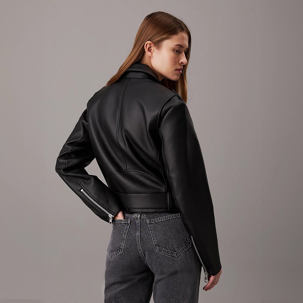 ג'קט קלווין קליין Classic Faux Leather Biker נשים