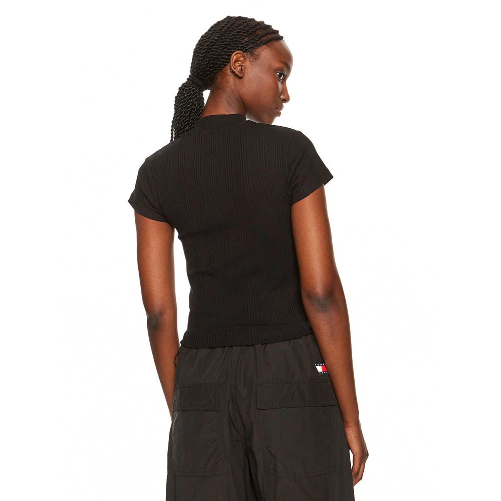 חולצת טישרט קלווין קליין עם רוכסן Variegated Rib Half Zip Top נשים