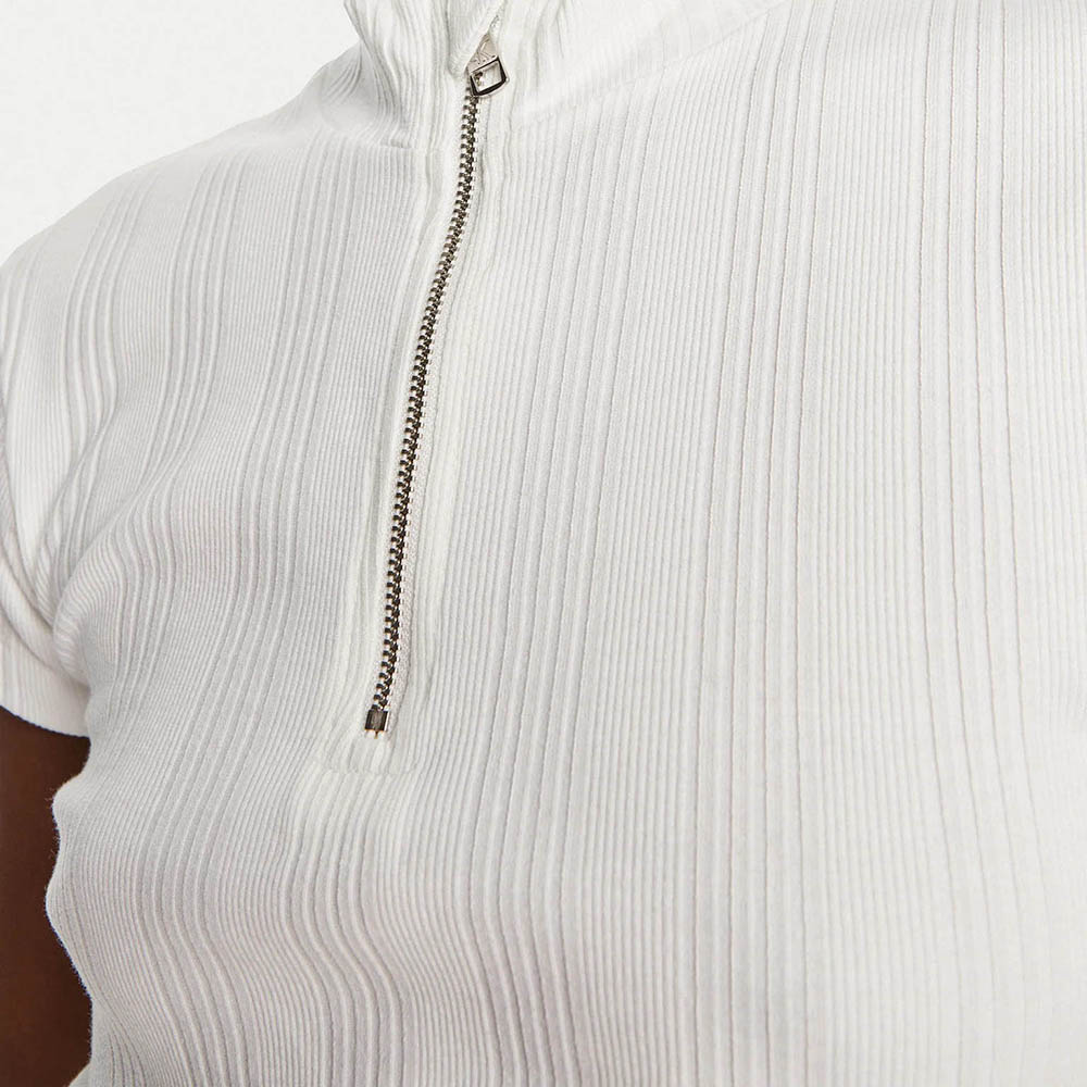 חולצת טישרט קלווין קליין עם רוכסן Variegated Rib Half Zip Top נשים