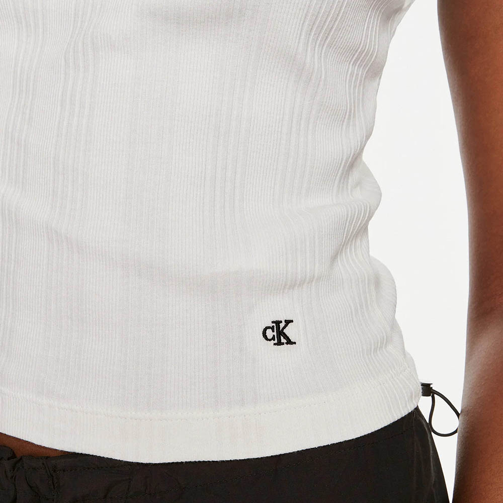 חולצת טישרט קלווין קליין עם רוכסן Variegated Rib Half Zip Top נשים