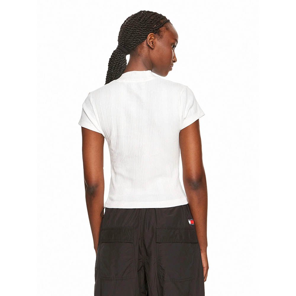 חולצת טישרט קלווין קליין עם רוכסן Variegated Rib Half Zip Top נשים