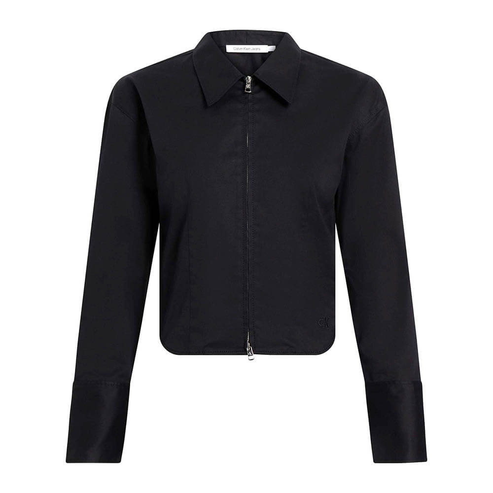 חולצת קלווין קליין עם רוכסן Zipped Cotton Top נשים