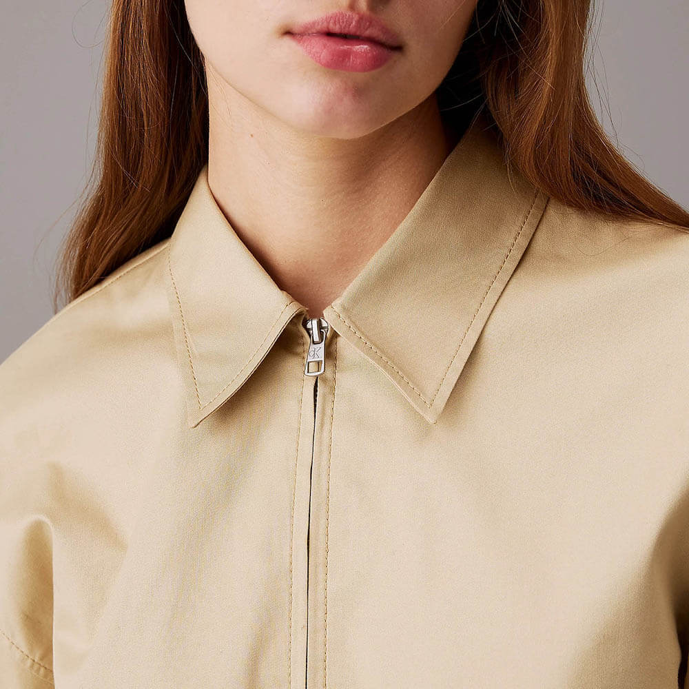 חולצת קלווין קליין עם רוכסן Zipped Cotton Top נשים