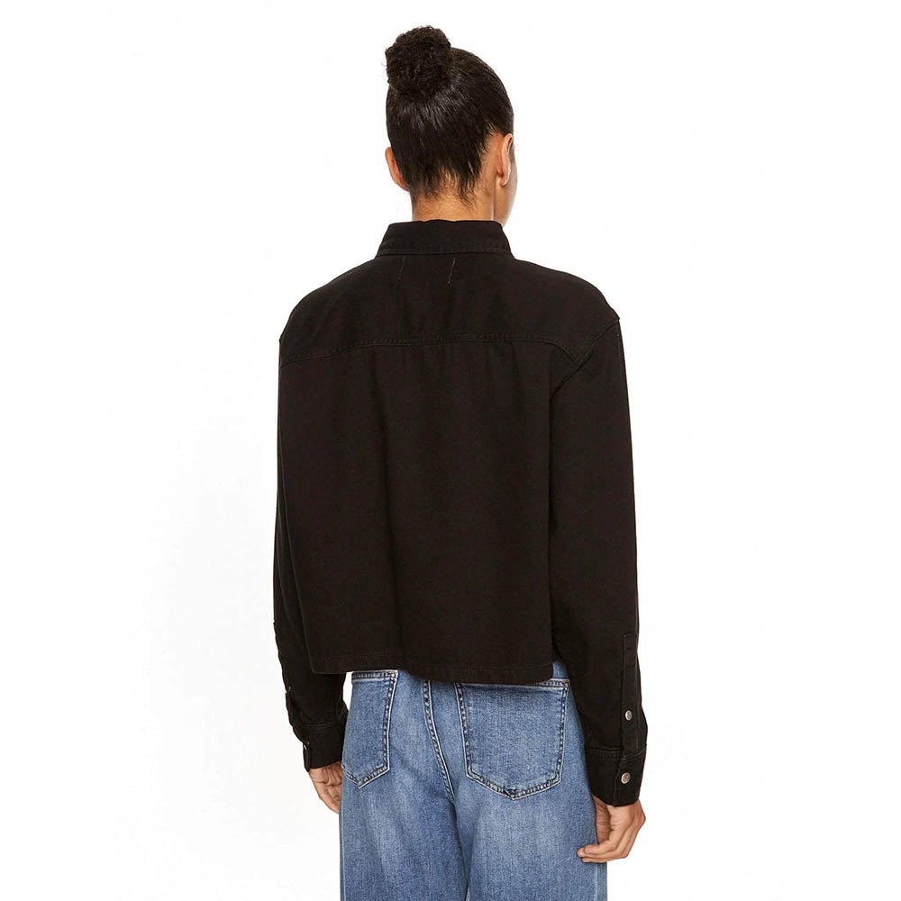 חולצה מכופתרת ג'ינס קלווין קליין Cropped Dad Denim נשים