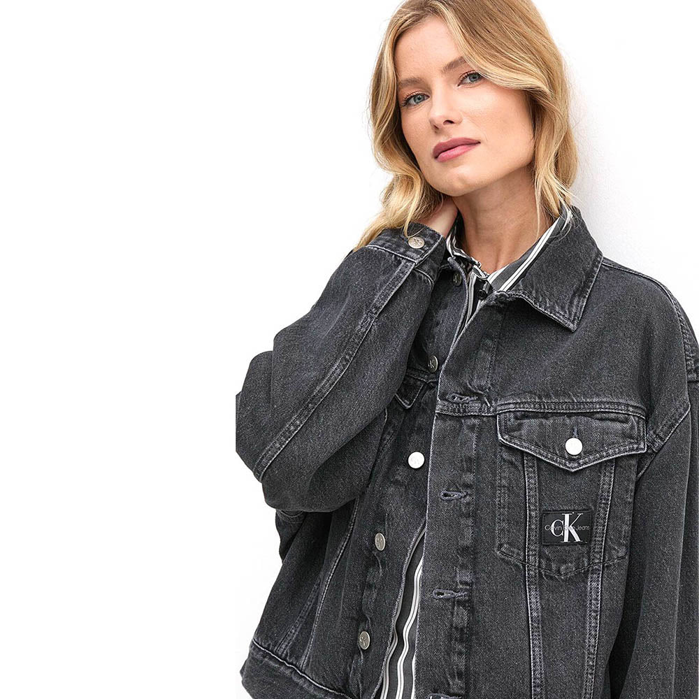 ג'קט קלווין קליין Boxy Denim נשים