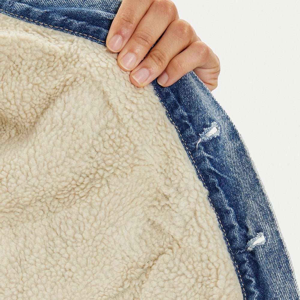 ג'קט ג'ינס קלווין קליין Regular Sherpa Denim נשים