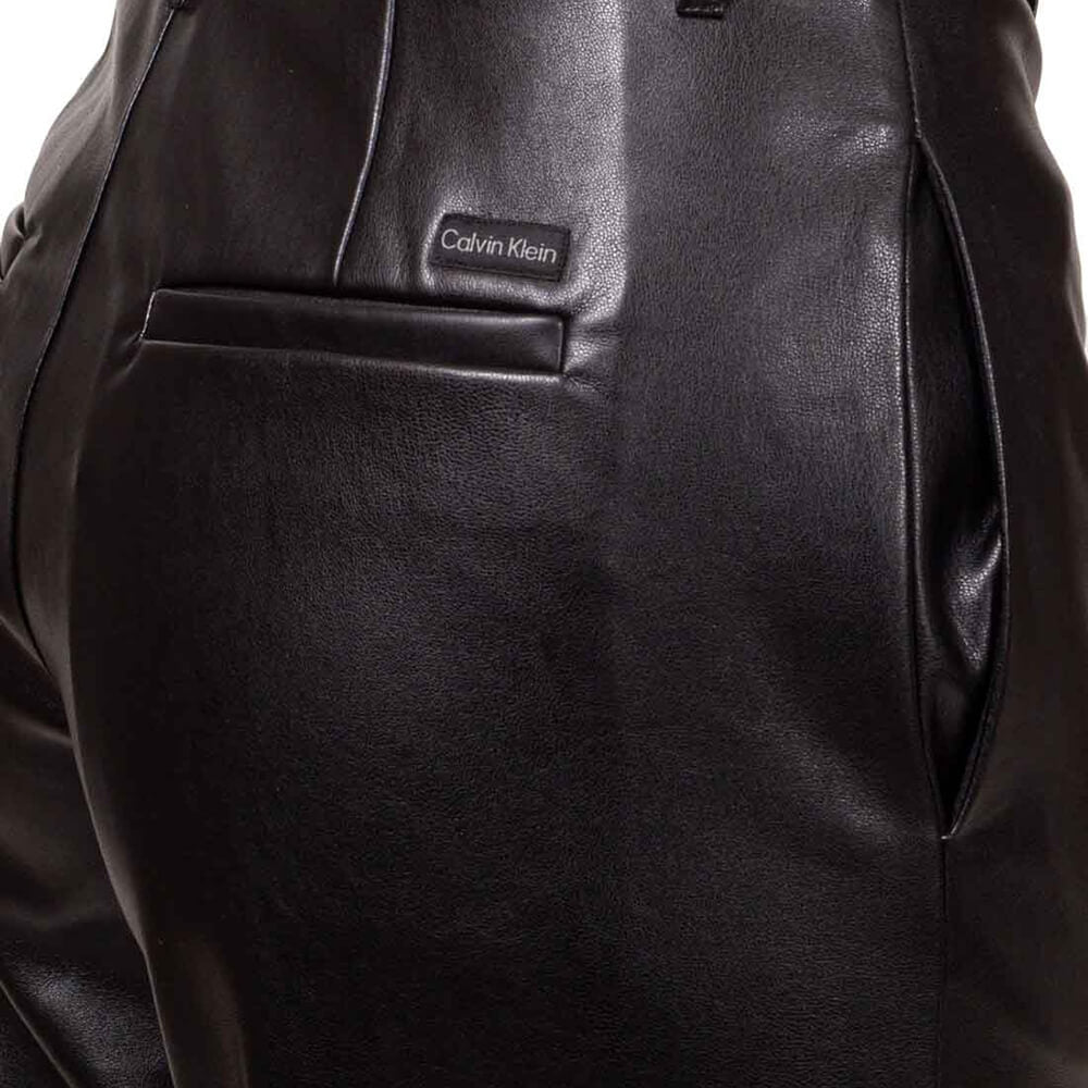 מכנס קלווין קליין Faux Leather Straight נשים