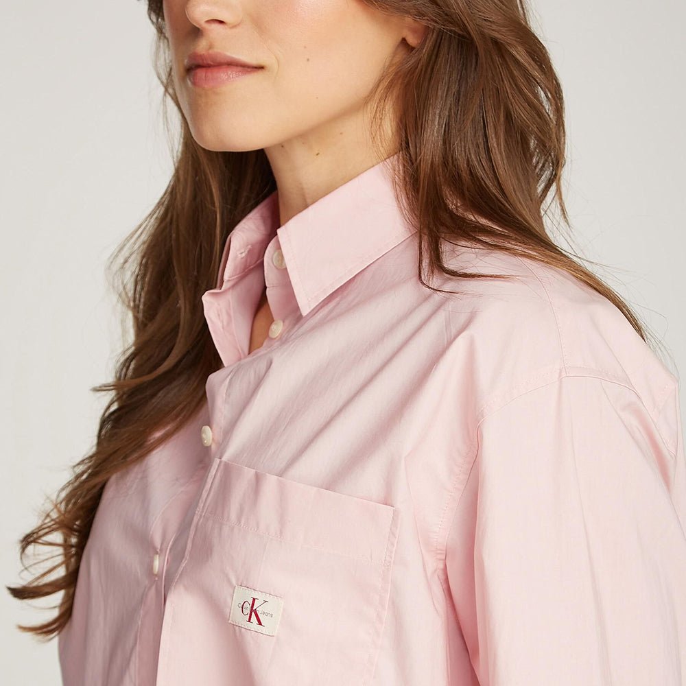 חולצה מכופתרת קלווין קליין Woven Label Relaxed נשים