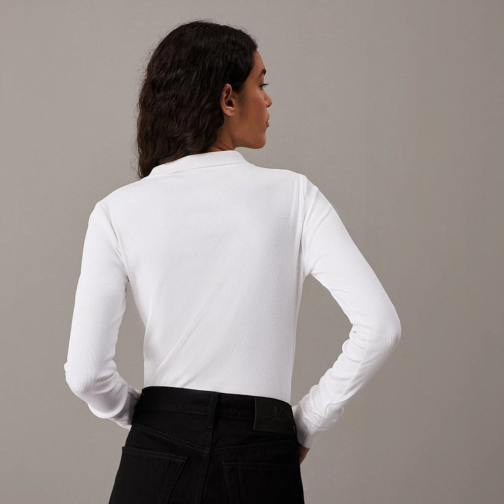 בגד גוף קלווין קליין Woven Label Rib Polo Body נשים