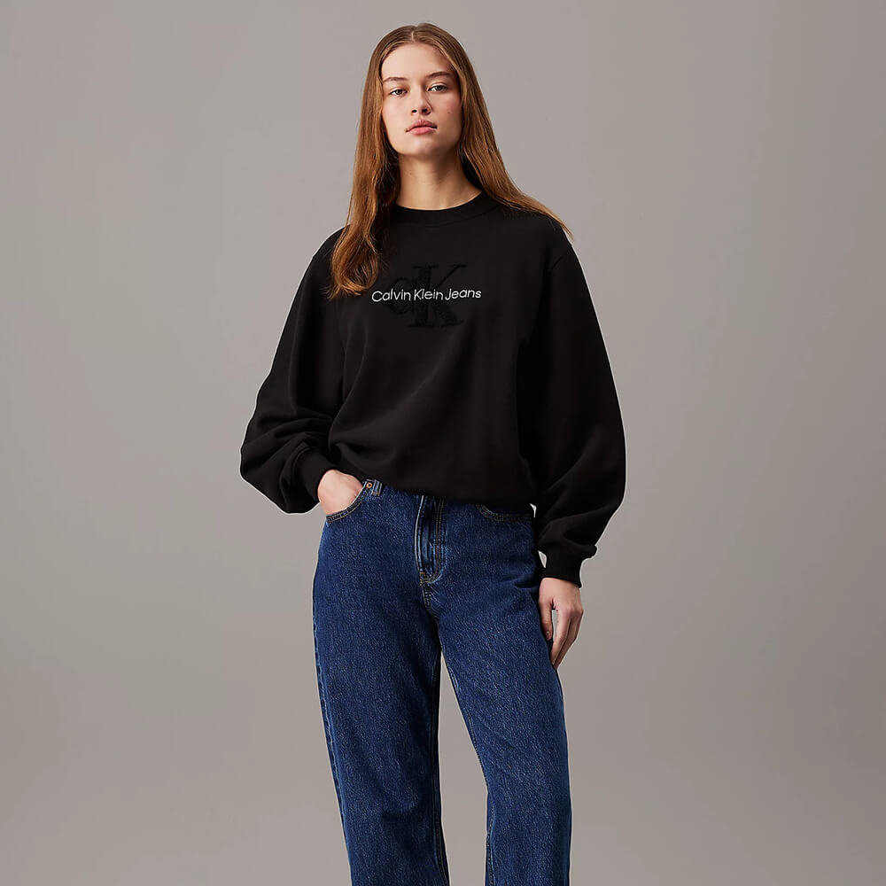 סווטשירט קלווין קליין Relaxed Chenille Monogram נשים