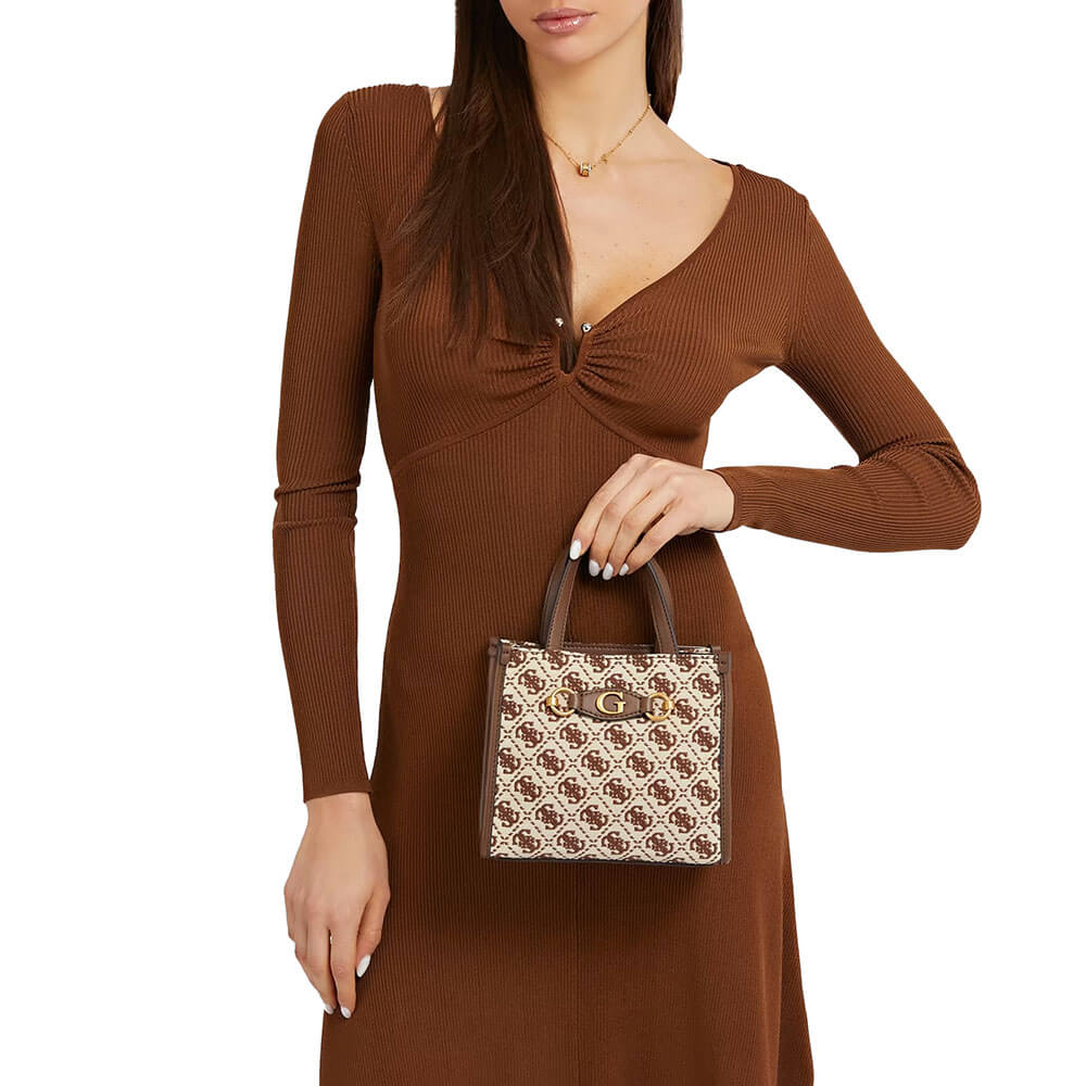 תיק נשיאה Guess Mini Tote עם אבזם לוגו נשים