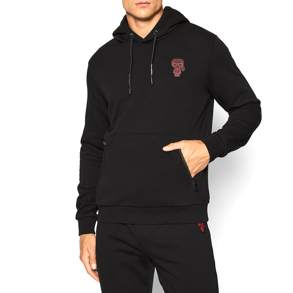 סווטשירט קפוצ'ון קרל לגרפלד לוגו סיליקון קטן גברים