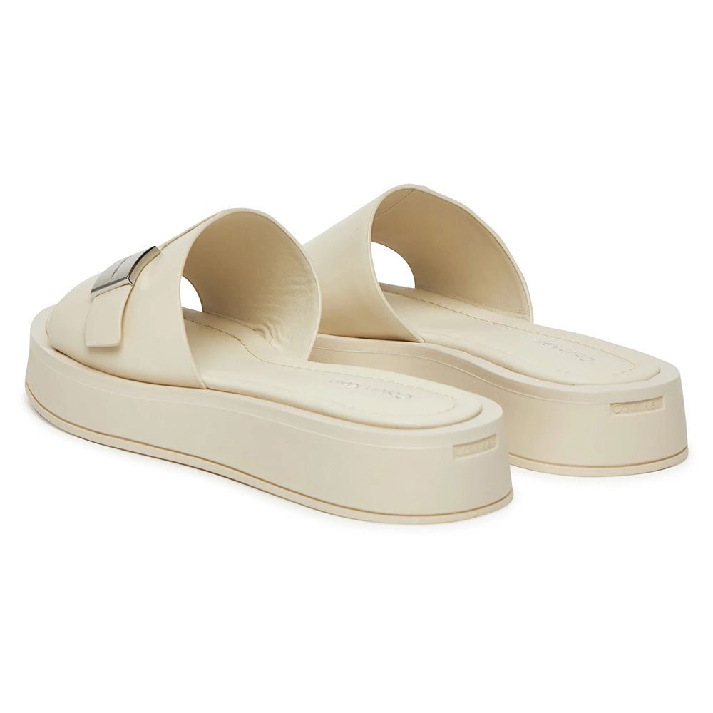 כפכפי פלטפורמה עור קלווין קליין Leather Platform Sliders נשים