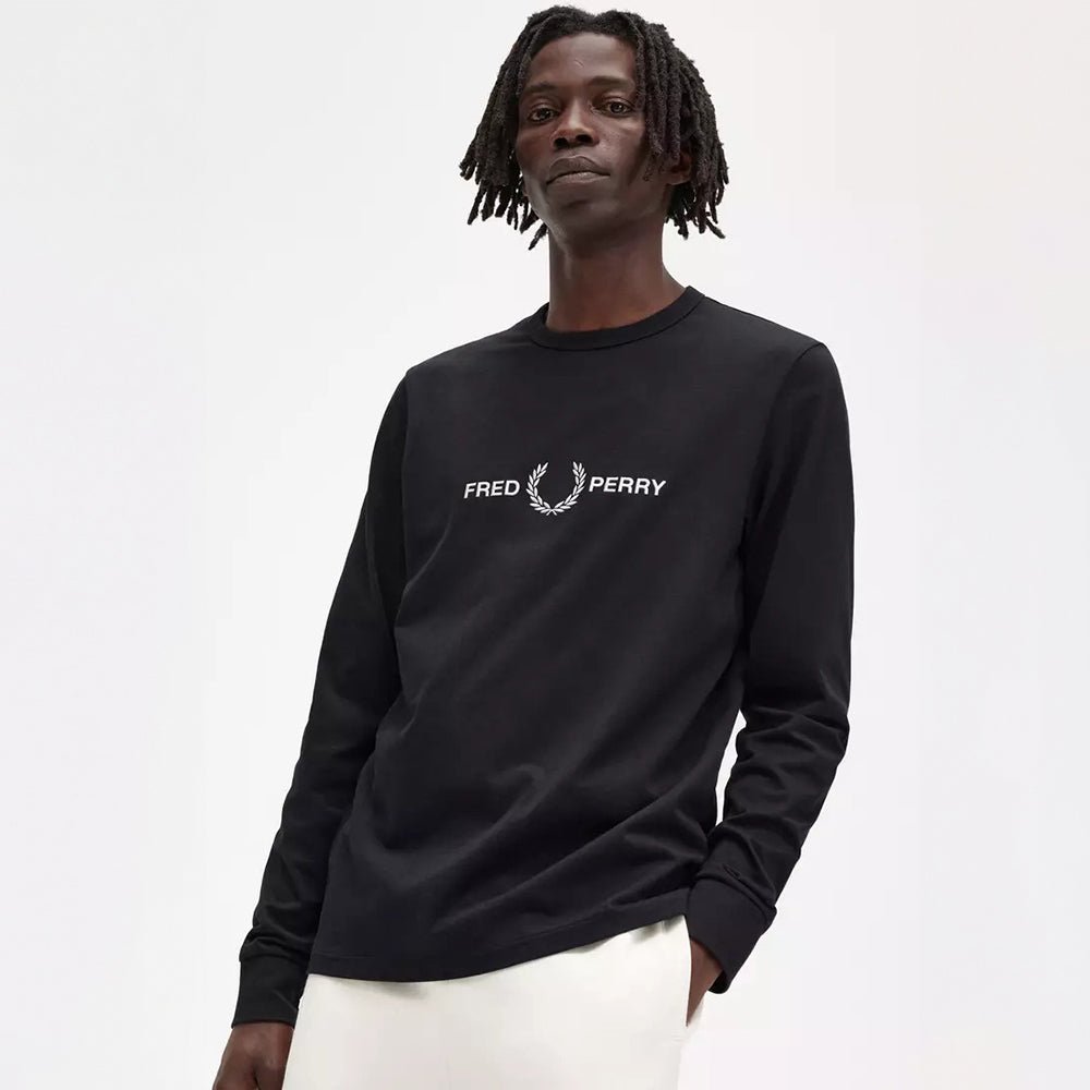 חולצת טישרט ארוכה פרד פרי Front & Back Graphic גברים