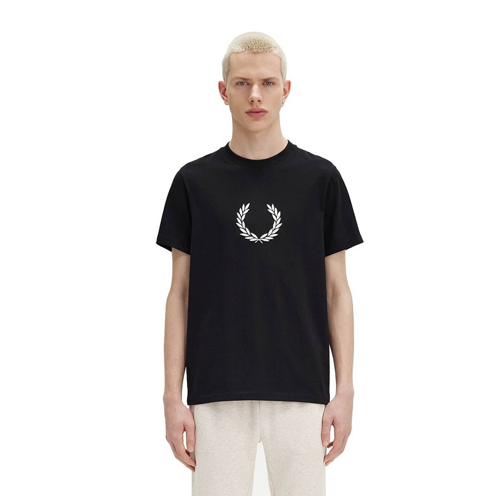 חולצת טישרט פרד פרי קצרה Textured Laurel Wreath גברים