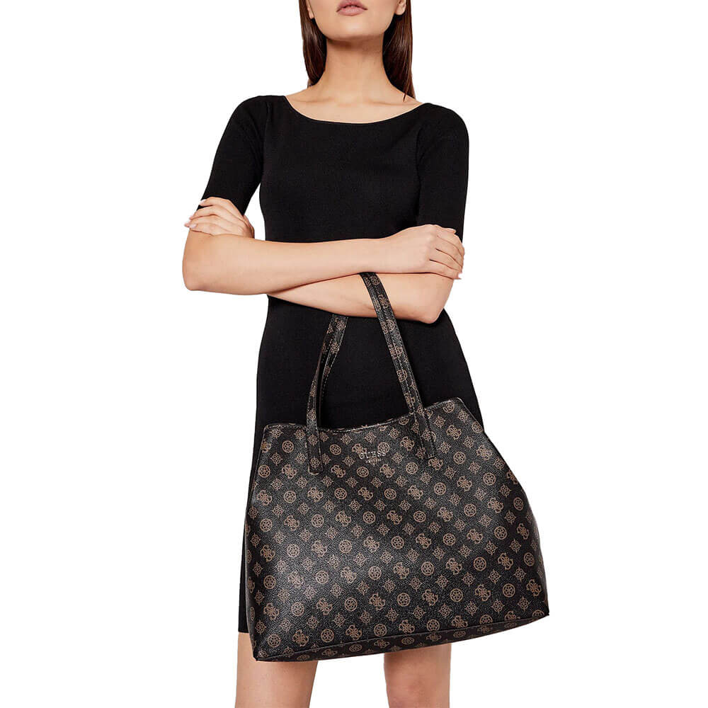 תיק נשיאה Guess Vikky Logo Print Shopper נשים