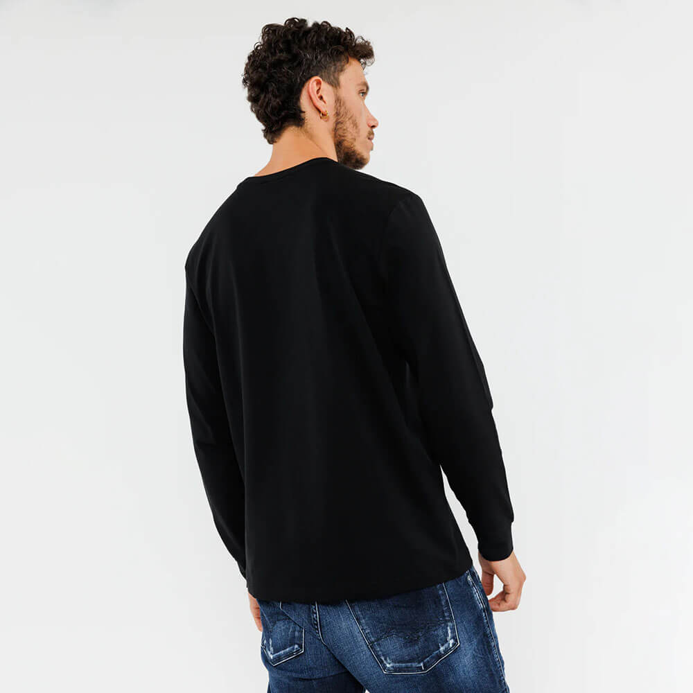 חולצת טישרט ריפליי ארוכה R Logo Patch גברים