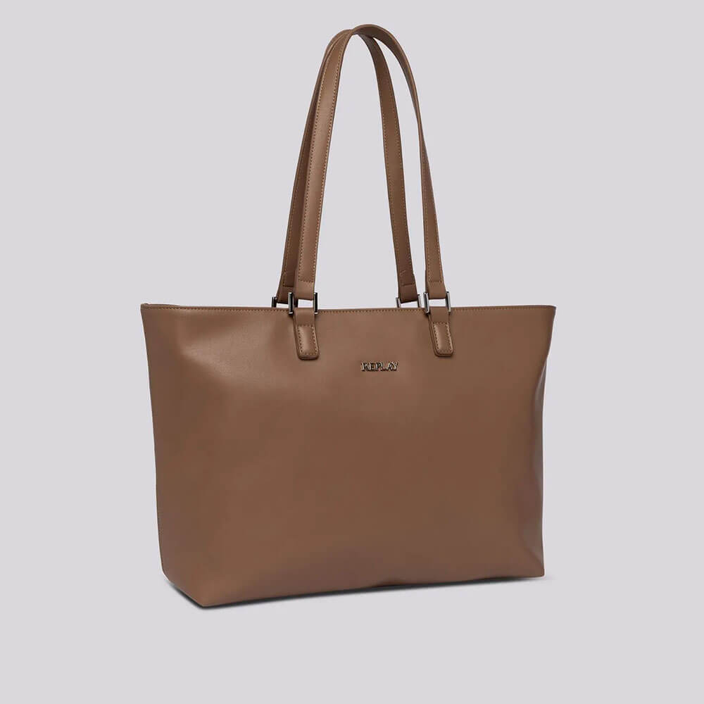 תיק ריפליי Solid-Colour Shopper With Logo נשים