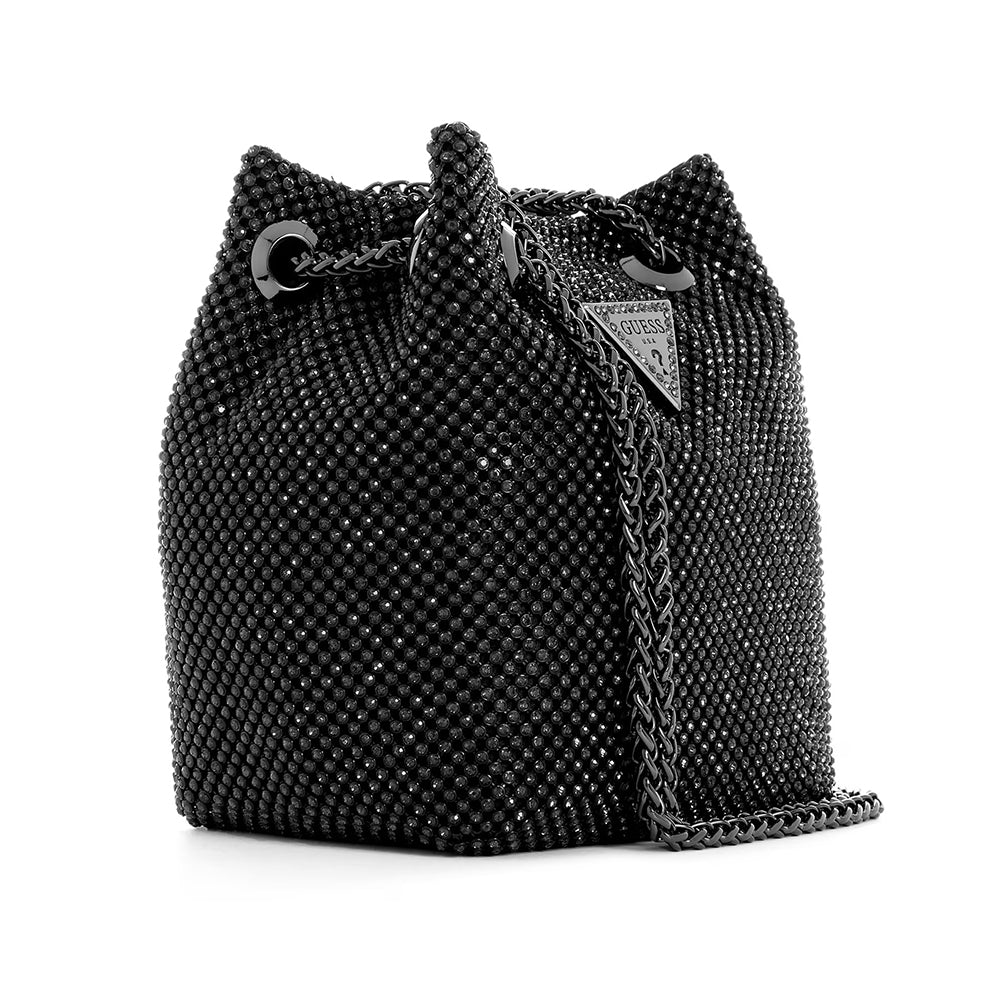 תיק ערב Guess נשים Lua Rhinestone Mesh Mini Pouch