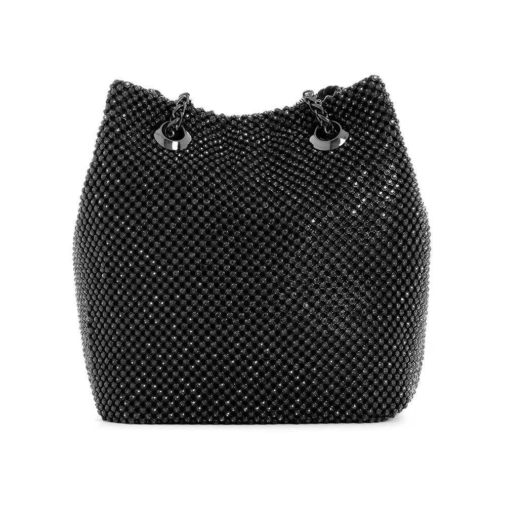 תיק ערב Guess נשים Lua Rhinestone Mesh Mini Pouch