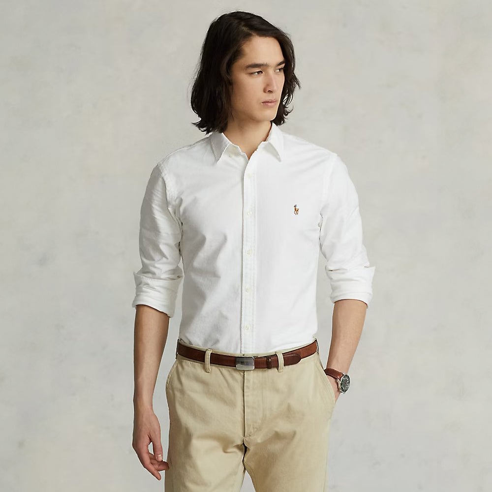 חולצה מכופתרת פולו ראלף לורן עם לוגו המותג גברים