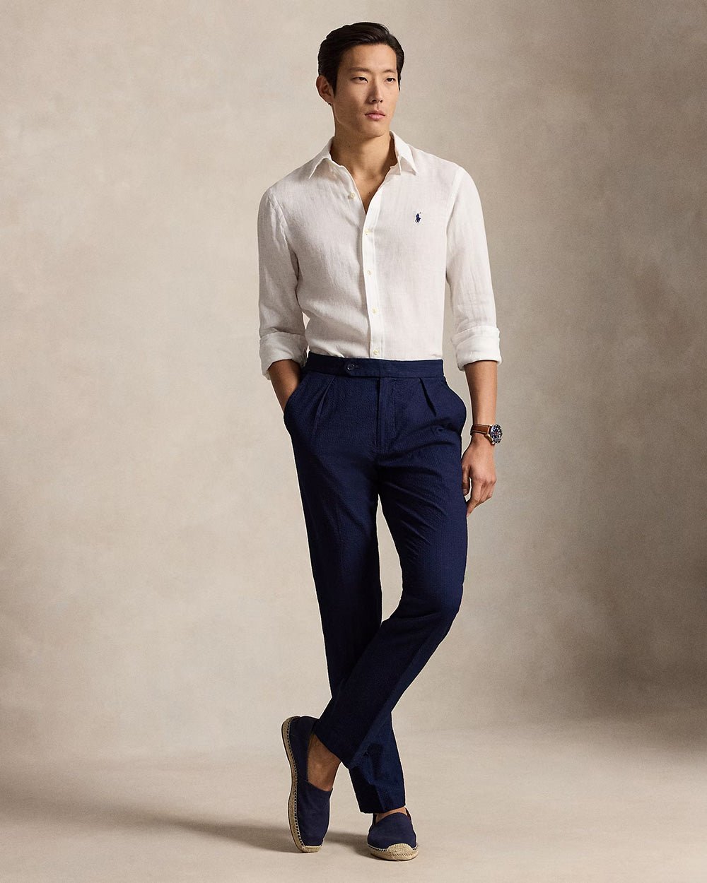 חולצה מכופתרת פולו ראלף לורן Slim-Fit Leinenhemd גברים