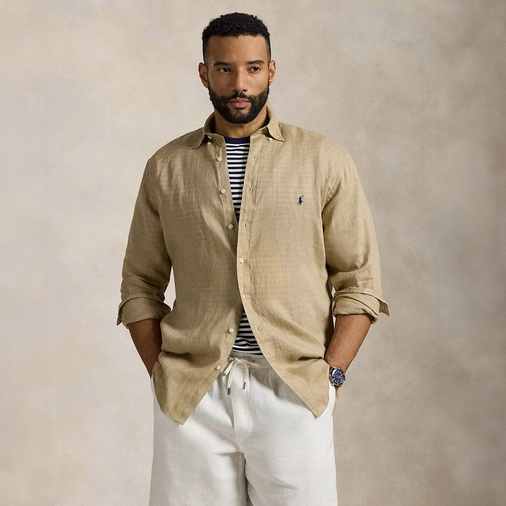 חולצה מכופתרת פולו ראלף לורן Linen גברים