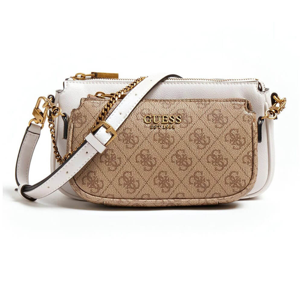 תיק צד GUESS נשים Mika Double Pouch Crossbody