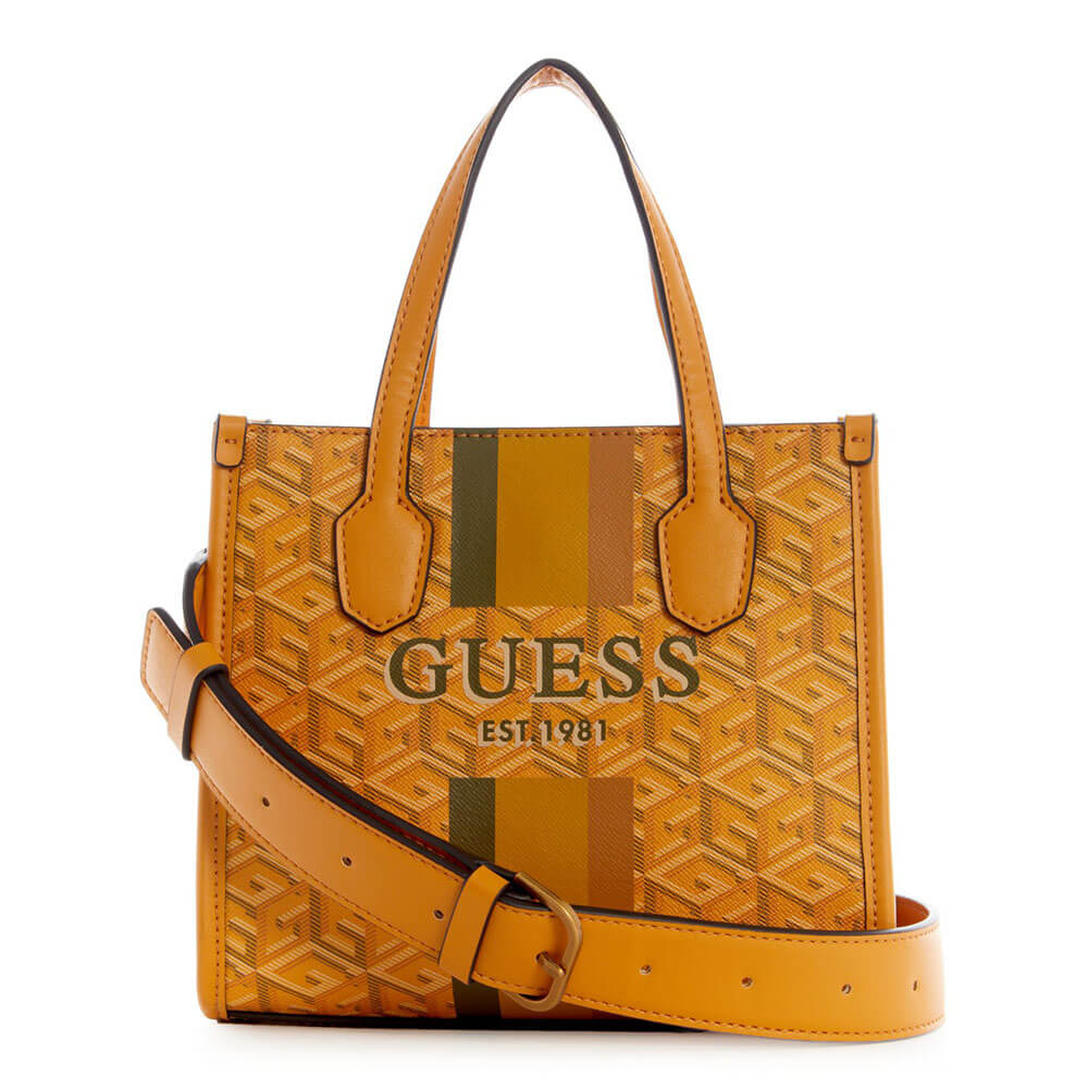 תיק נשיאה מיני Guess לוגו קוביות נשים