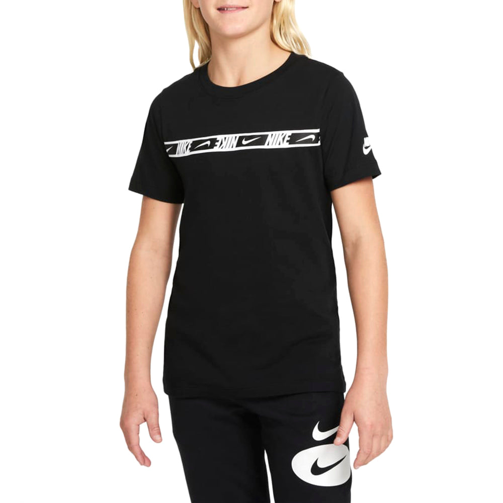 חולצת טישרט נייק קצרה עם פס לוגו נוער