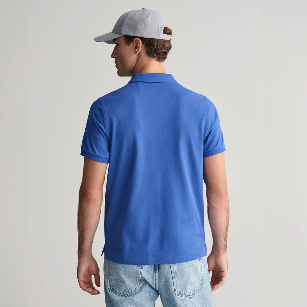 חולצת פולו קצרה גאנט Regular Fit Shield Pique גברים