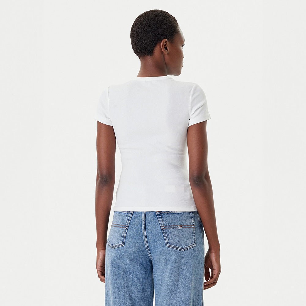חולצת טישירט קצרה טומי הילפיגר Slim Badge Rib נשים