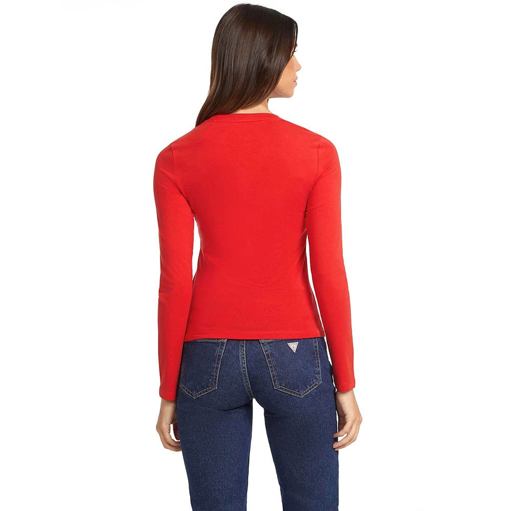 חולצת טישרט ארוכה Guess Slim Logo E - Mid Organic Stretch נשים
