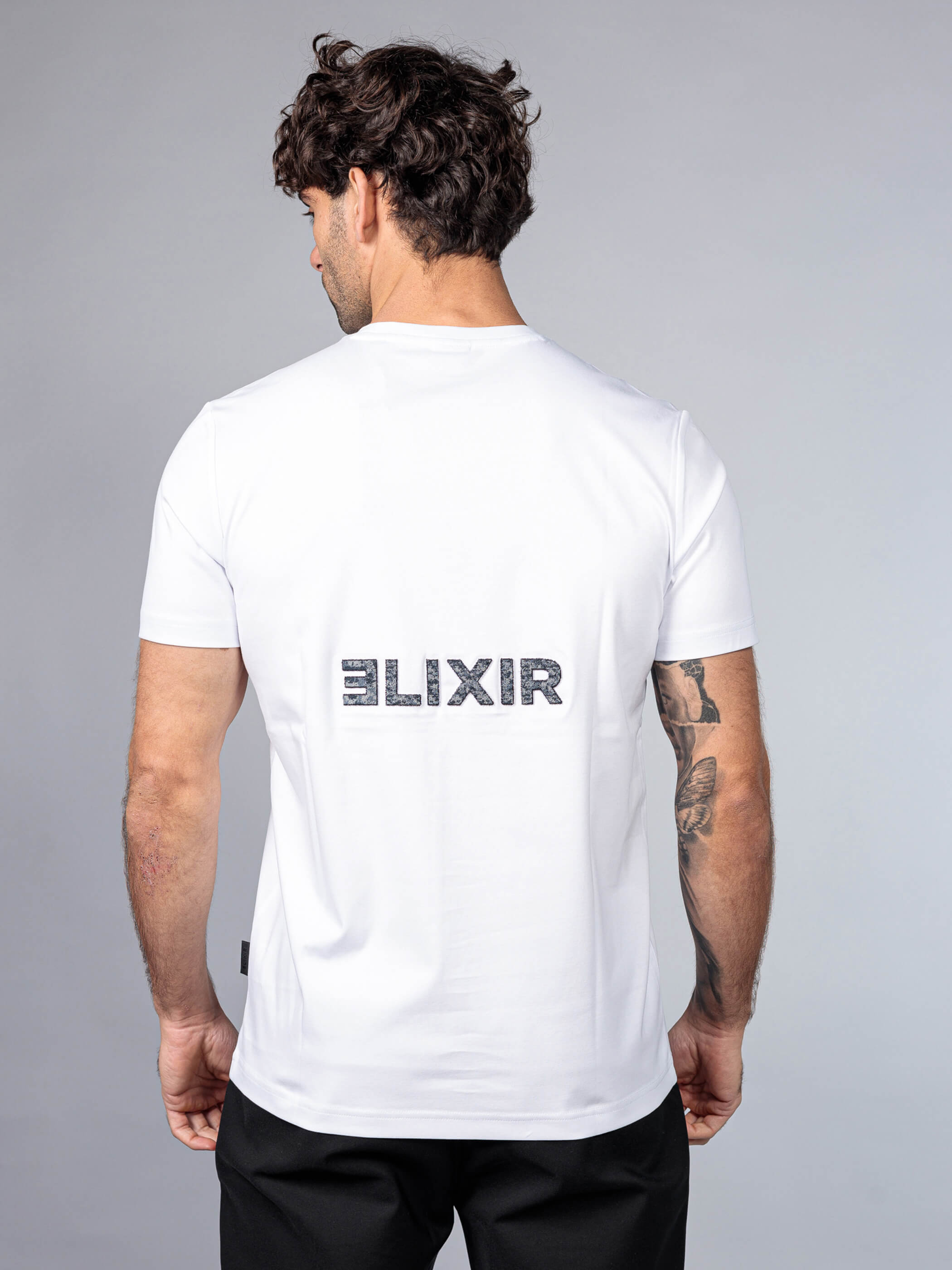 חולצת טישירט קצרה אליקסיר Back Logo גברים