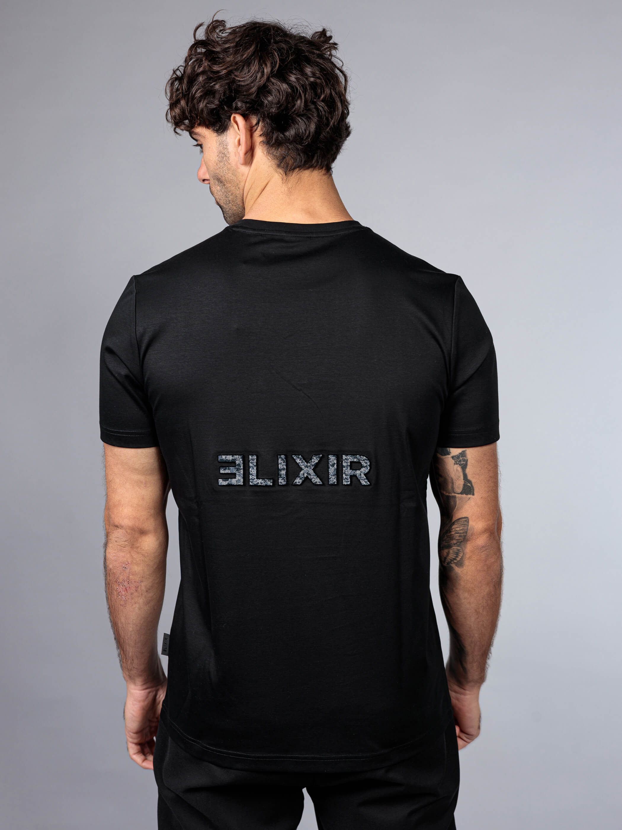 חולצת טישירט קצרה אליקסיר Back Logo גברים