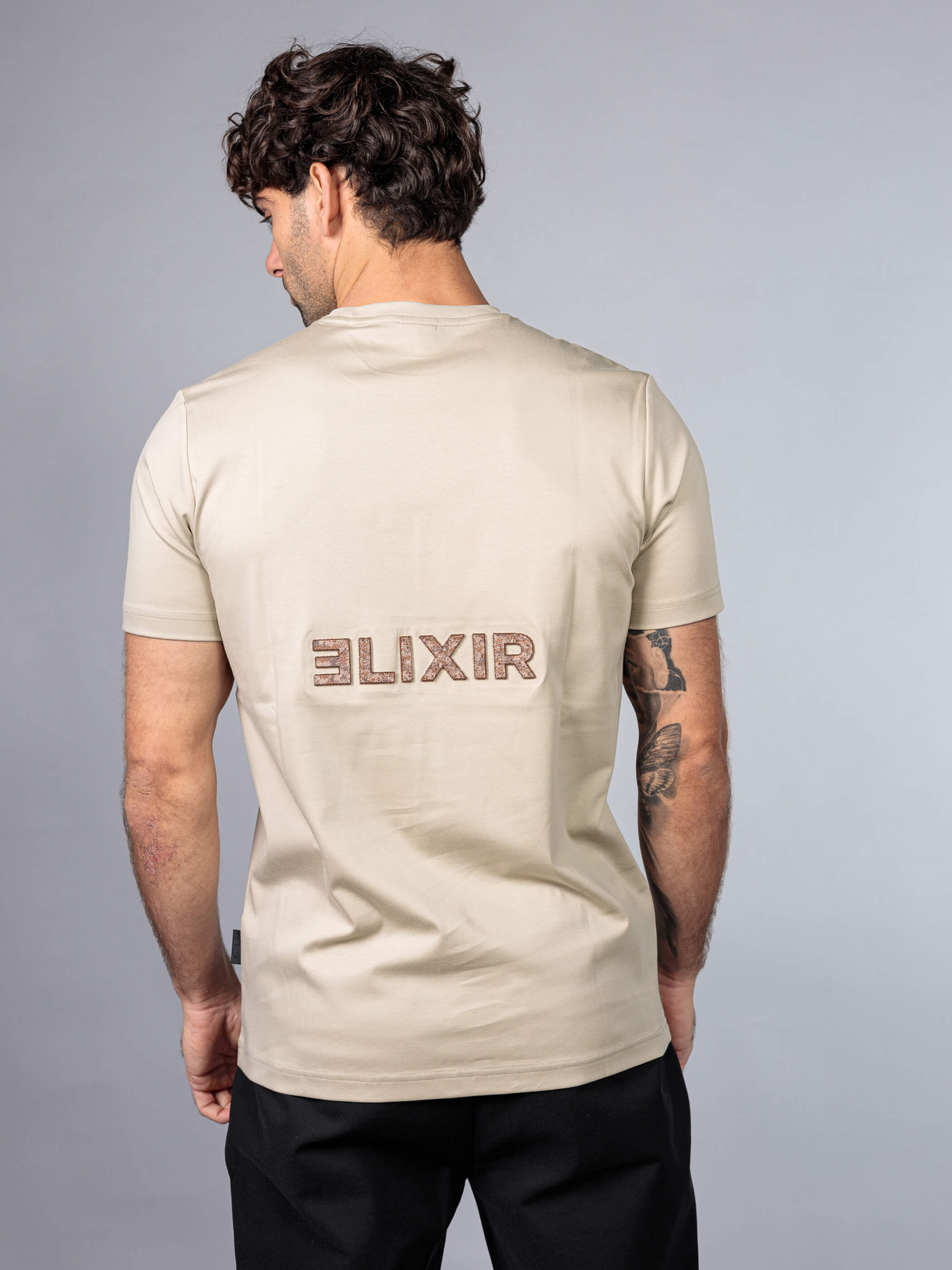 חולצת טישירט קצרה אליקסיר Back Logo גברים