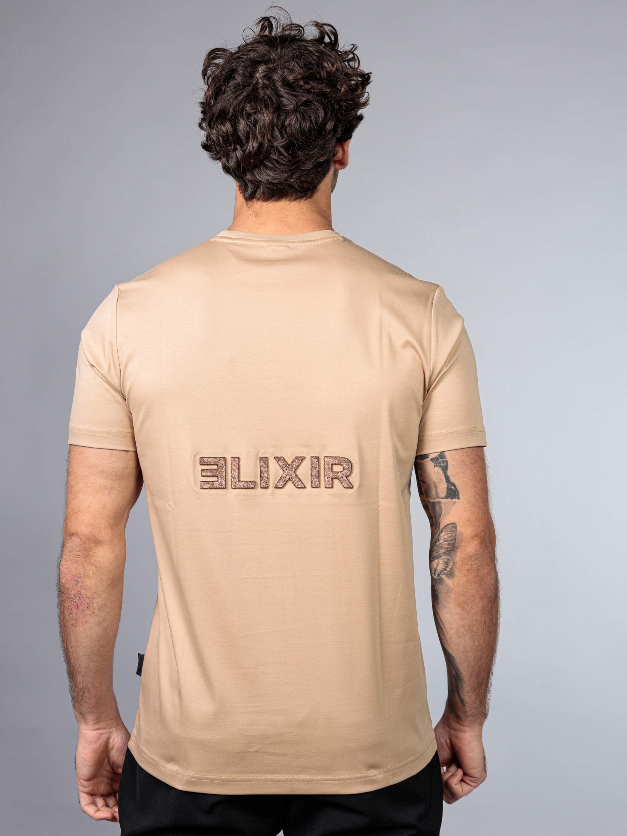 חולצת טישירט קצרה אליקסיר Back Logo גברים