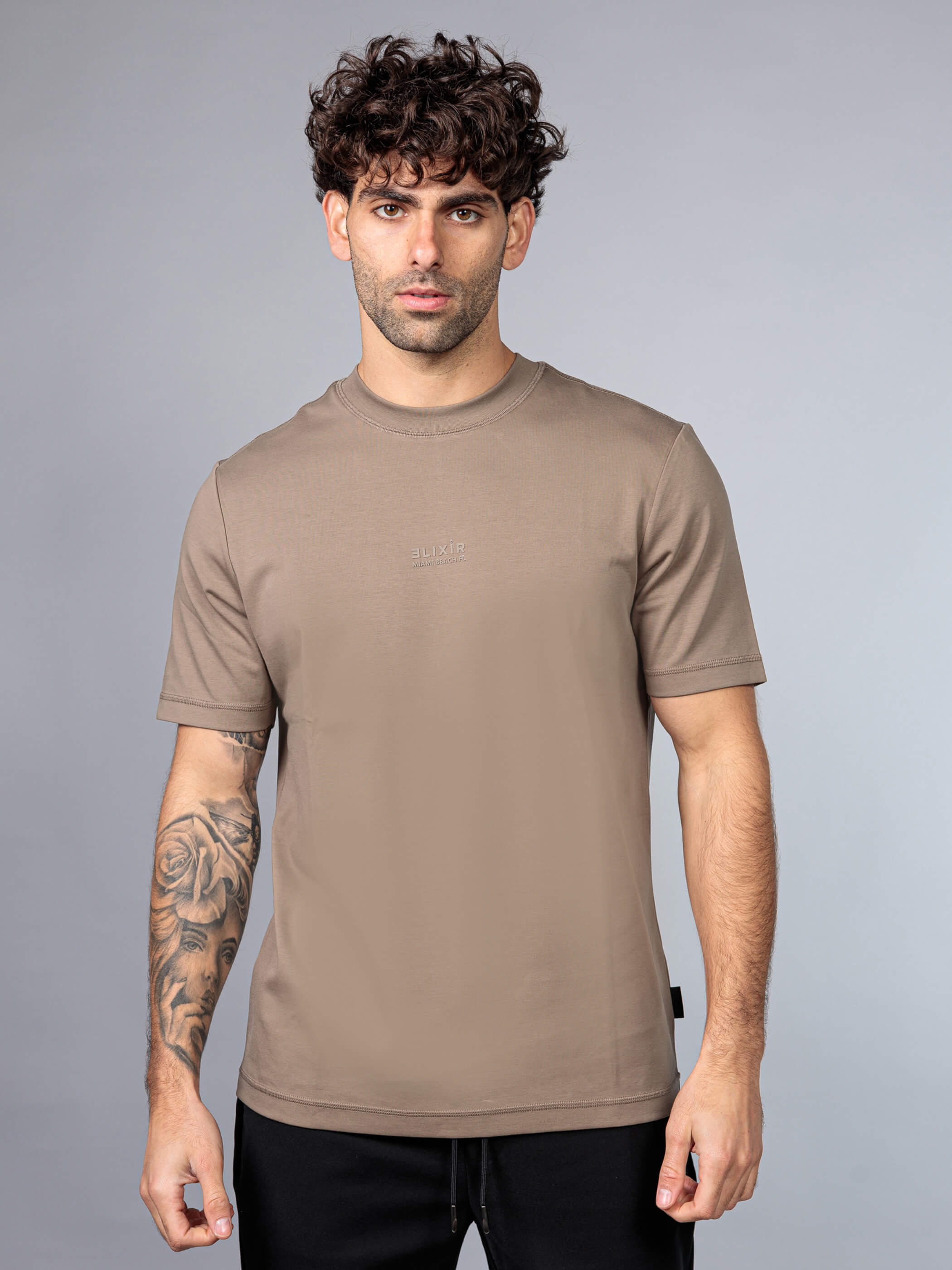 חולצת טישירט קצרה אליקסיר Center Classic Logo גברים