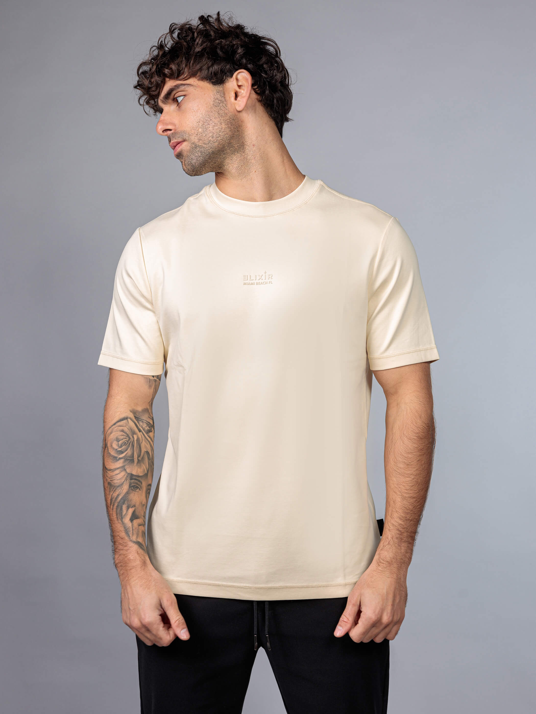 חולצת טישירט קצרה אליקסיר Center Classic Logo גברים