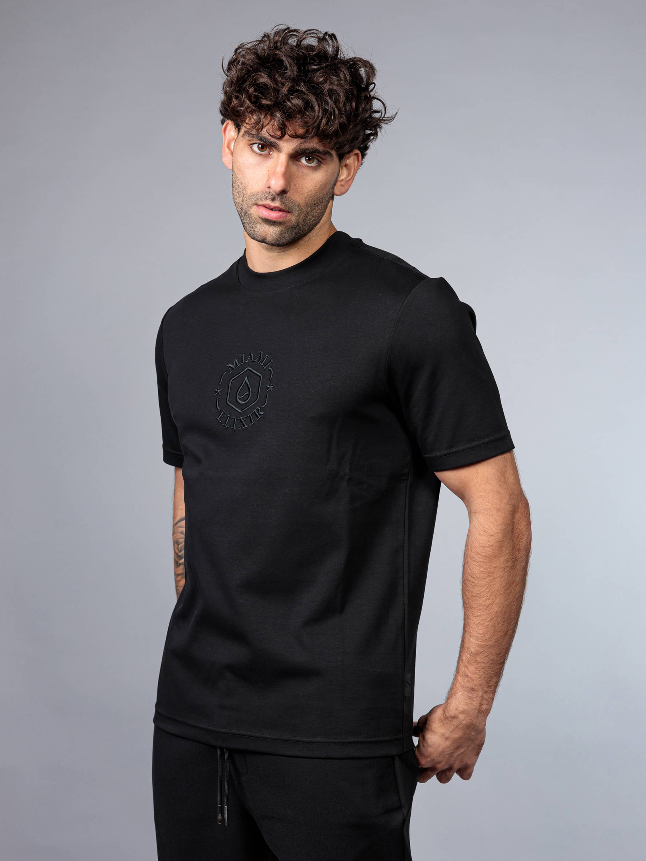 חולצת טישירט קצרה אליקסיר Logo Embroidery גברים