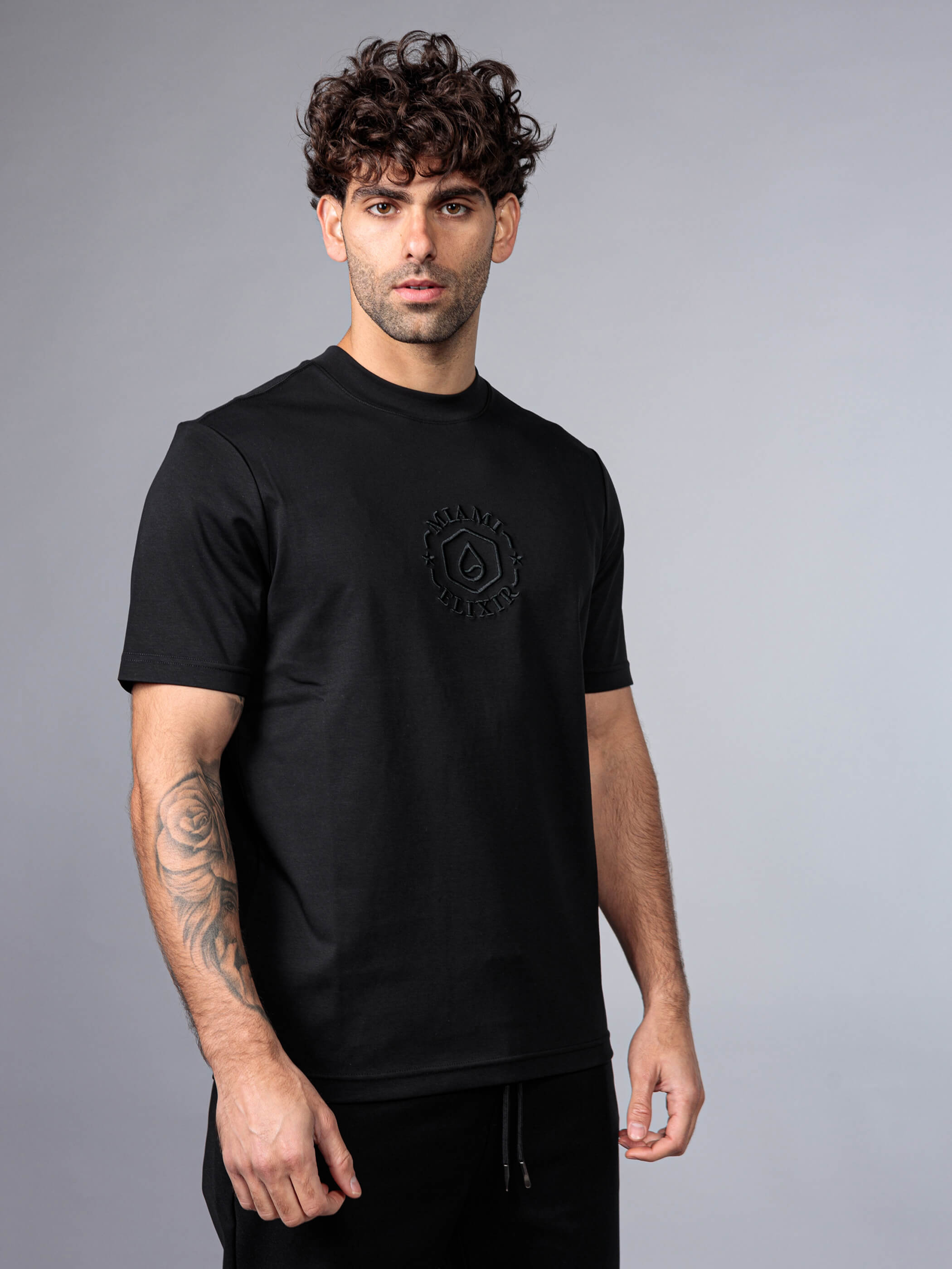 חולצת טישירט קצרה אליקסיר Logo Embroidery גברים