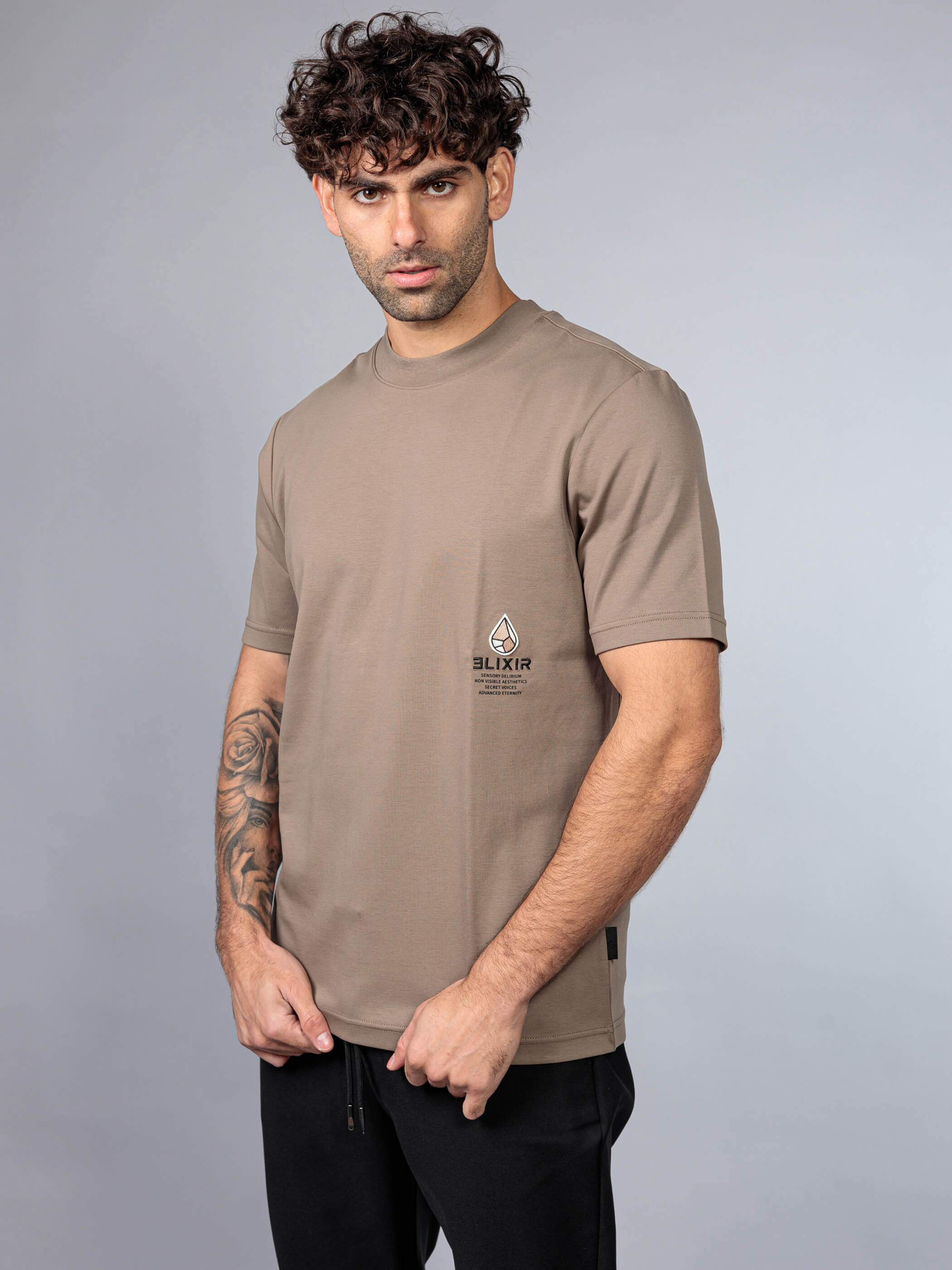 חולצת טישירט קצרה אליקסיר Patch Logo גברים