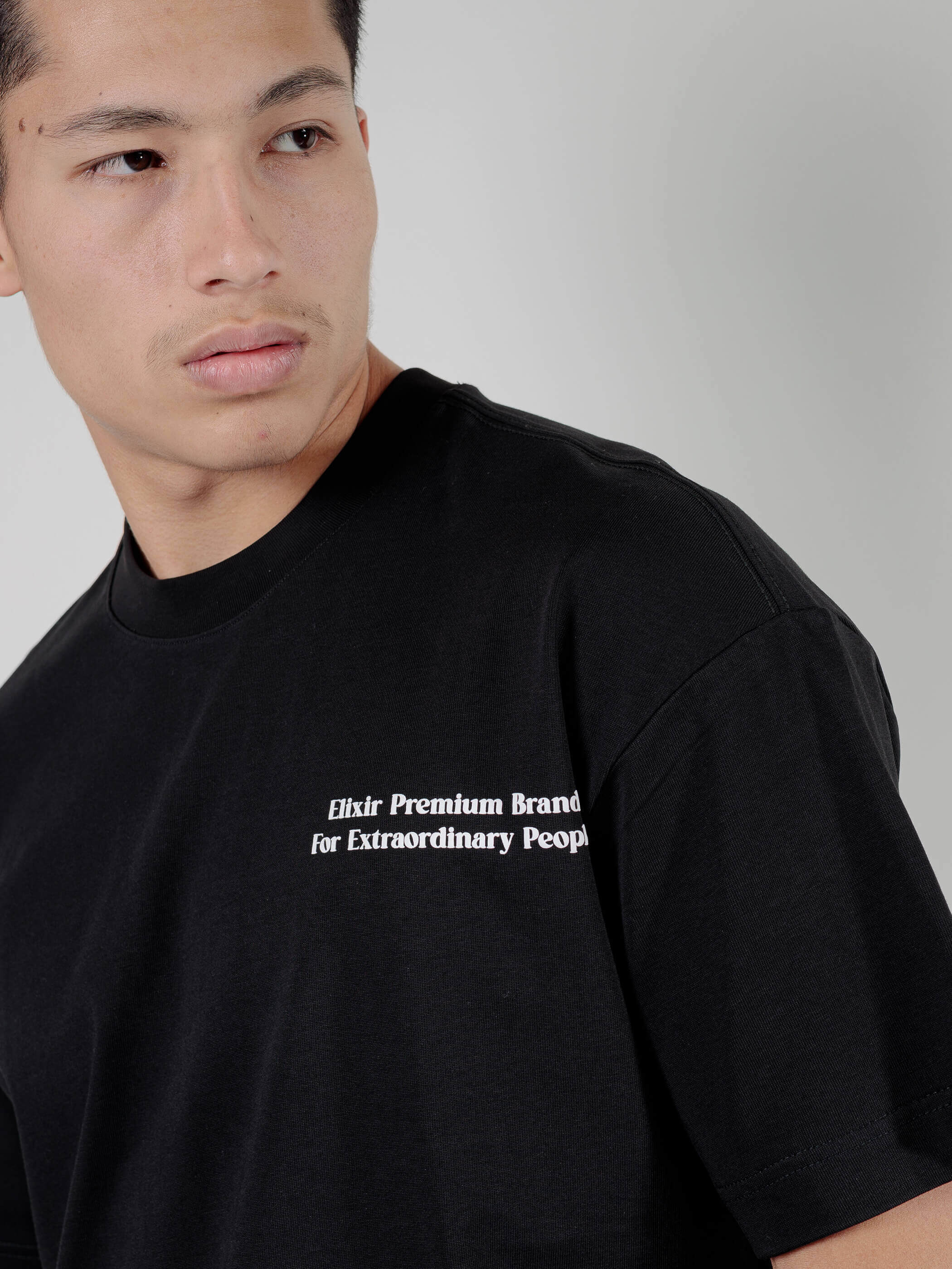 חולצת טישירט קצרה אליקסיר Print Logo גברים