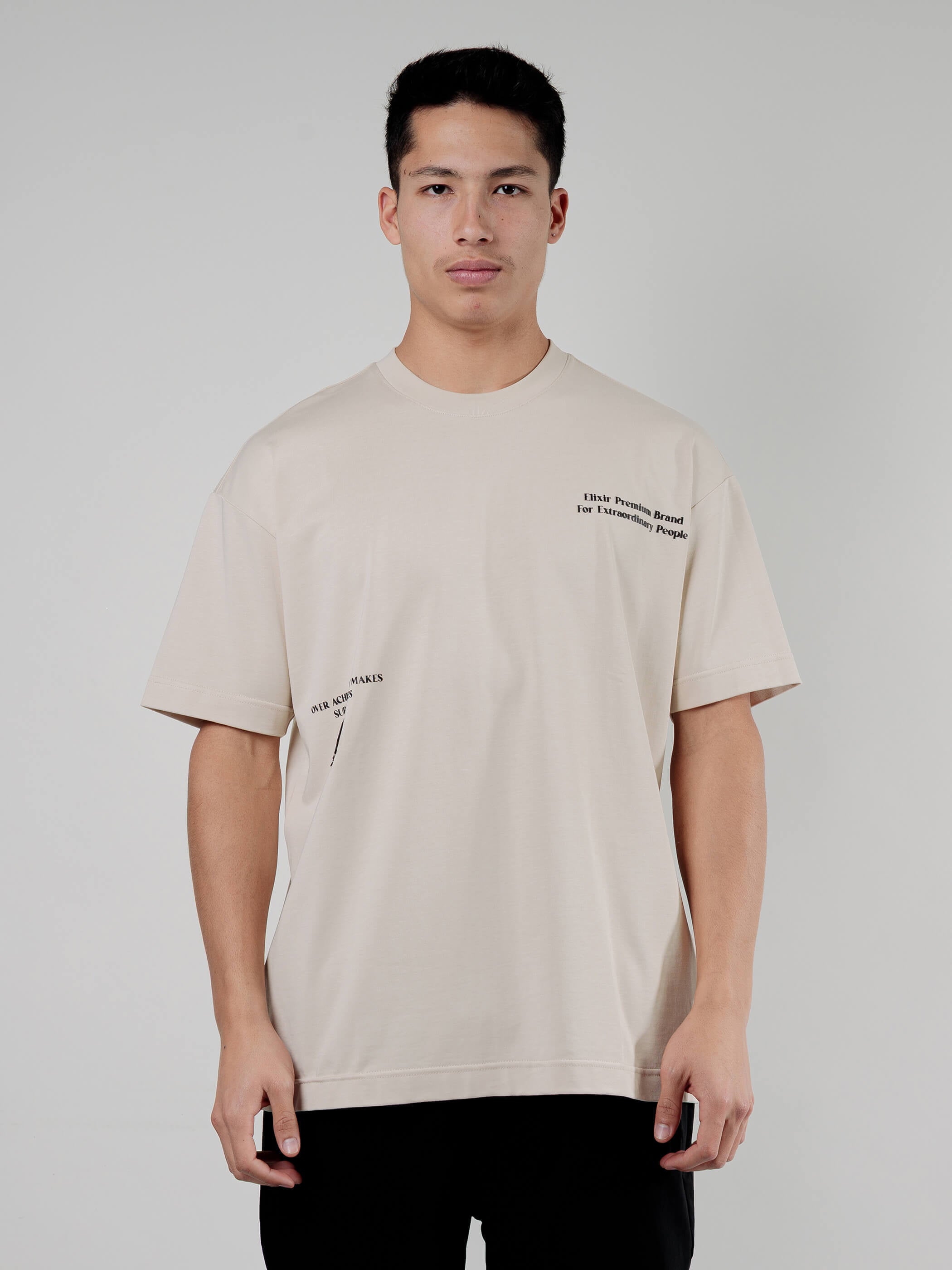 חולצת טישירט קצרה אליקסיר Print Logo גברים