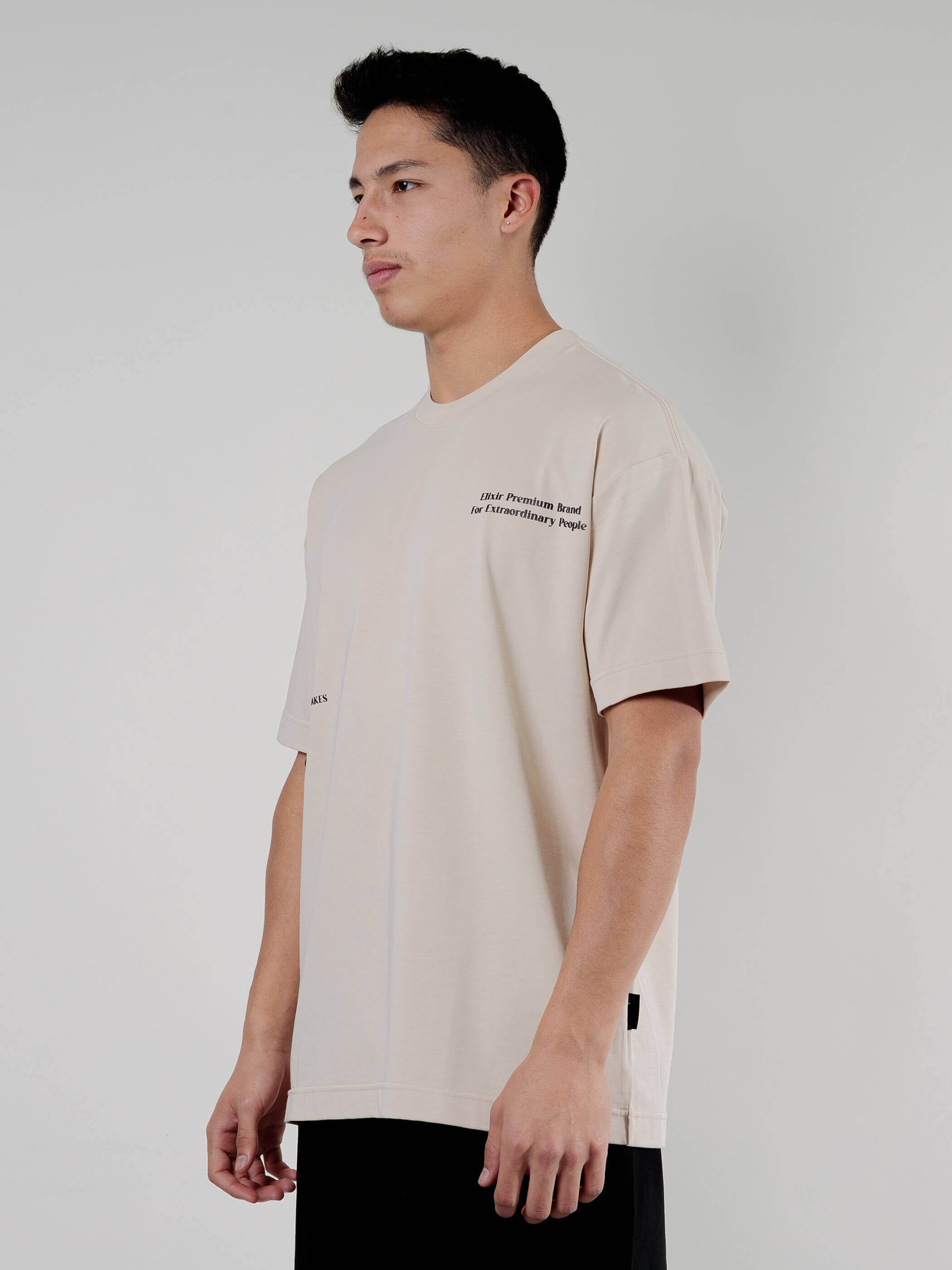 חולצת טישירט קצרה אליקסיר Print Logo גברים