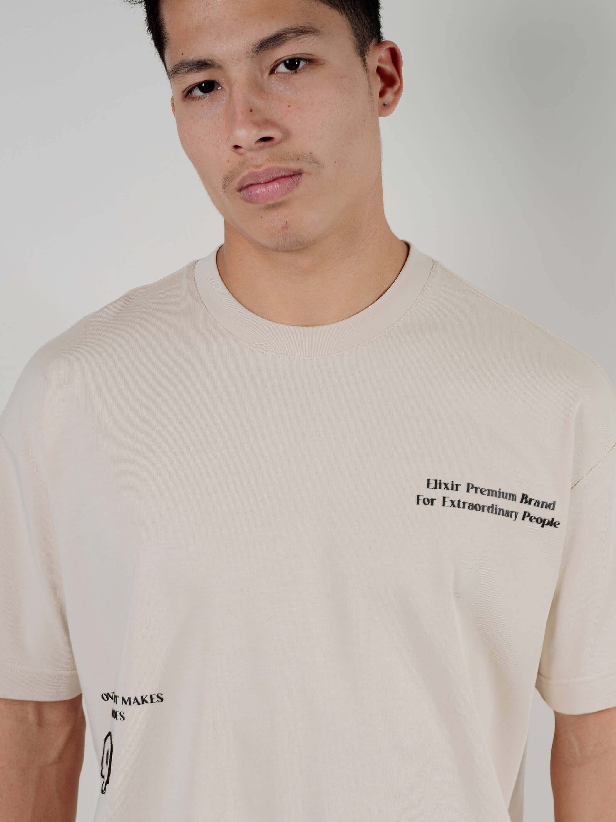 חולצת טישירט קצרה אליקסיר Print Logo גברים